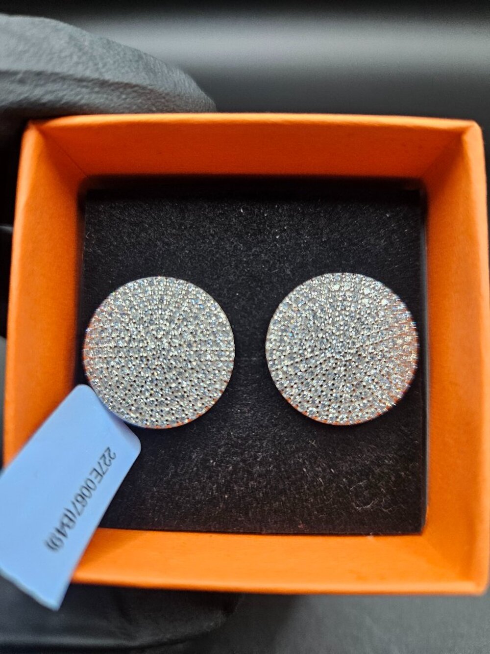 925 STERLING SILVER MOISSANITE ICED MICRO PAVE DISC STUD EARRINGS 5.8G